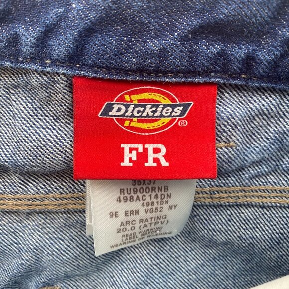 Dickies Men's Work Jeans 35x28 Hemmed Straight Flame-Resistant FR Blue Denim Wor - Picture 3 of 16